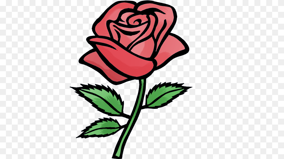 Rose Cartoon Drawing Download Clip Art On Red Rose Drawing Easy, Flower, Plant Png Image