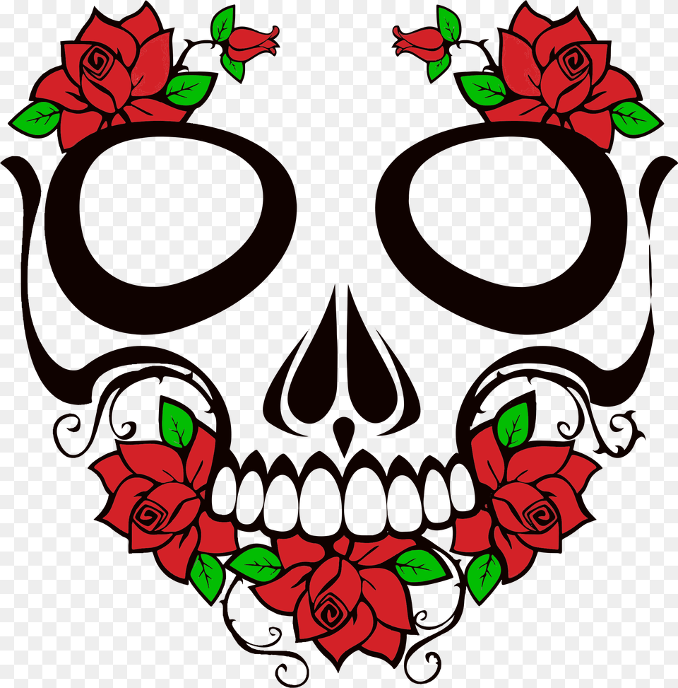 Rose Clip Art Skull, Floral Design, Graphics, Pattern, Accessories Free Png Download