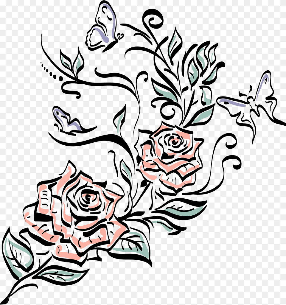 Rose Clipart, Art, Floral Design, Graphics, Green Png Image