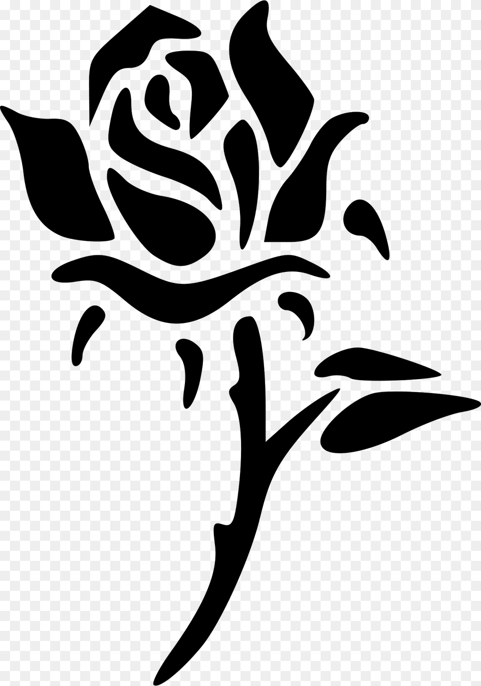 Rose Clipart, Leaf, Plant, Stencil, Flower Free Transparent Png