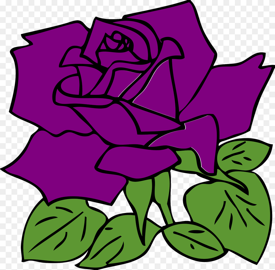 Rose Clipart, Flower, Plant, Purple, Leaf Png Image