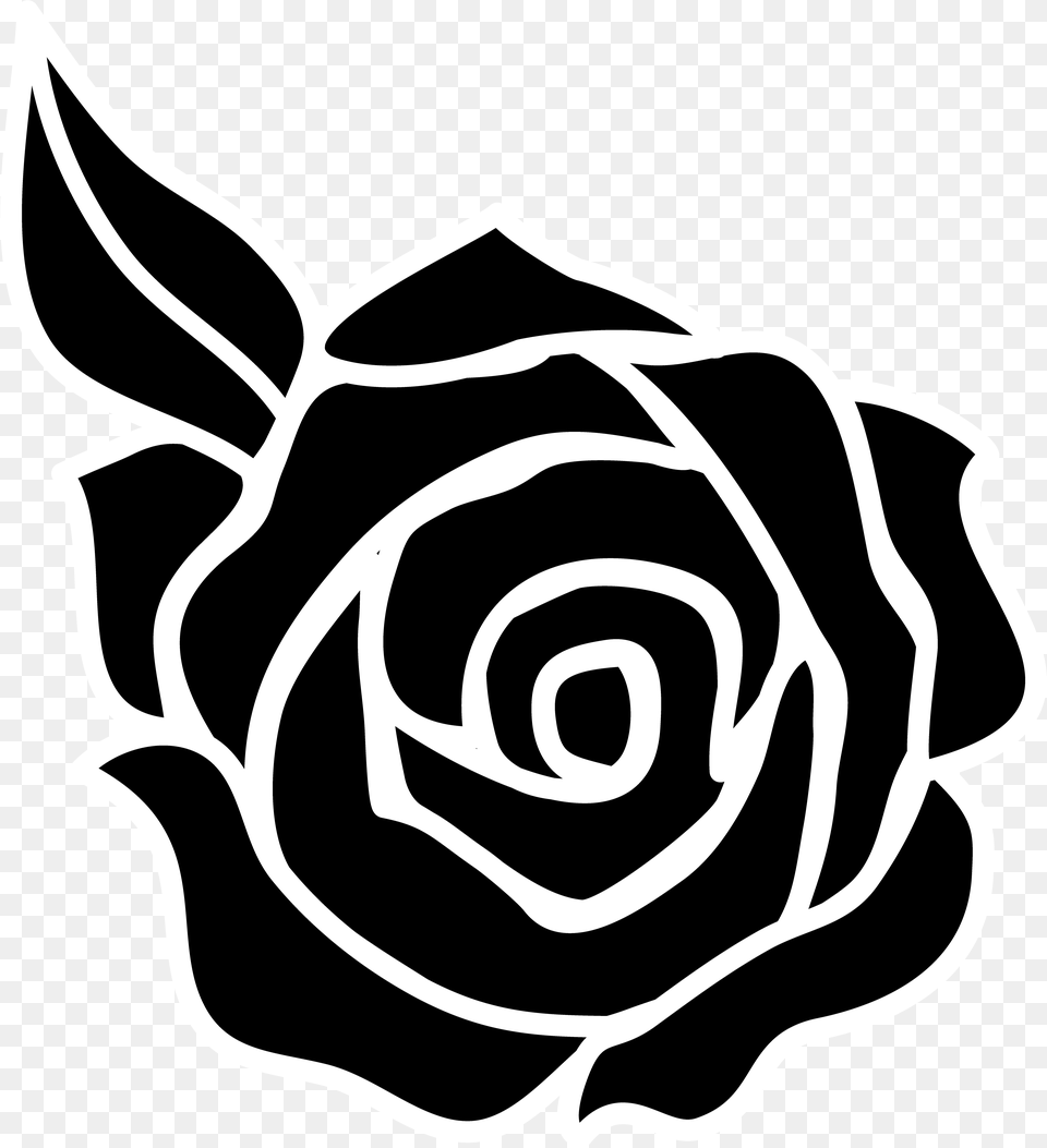 Rose Clipart Black And White Rose Silhouette, Flower, Plant, Stencil Png