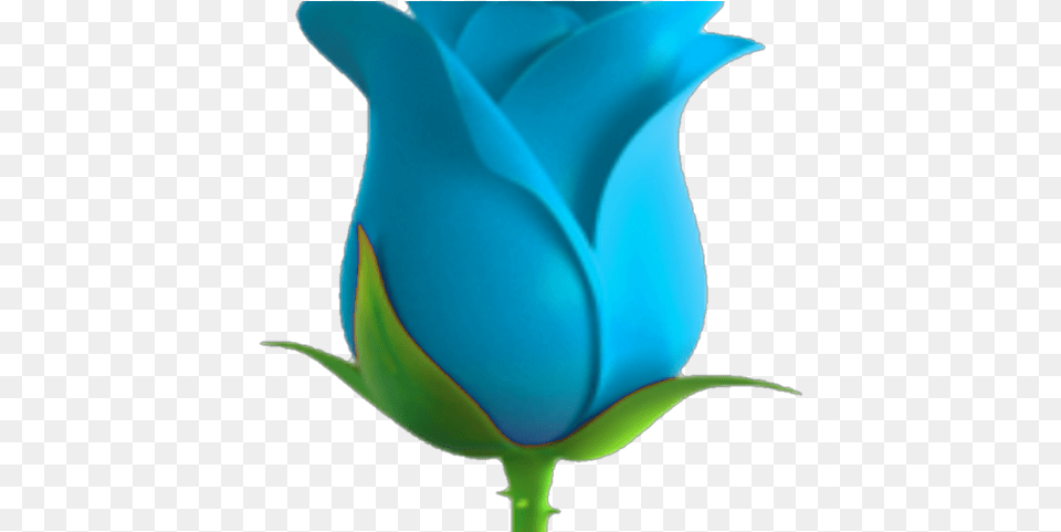Rose Clipart Emoji Blue Rose Emoji, Flower, Plant, Bud, Sprout Png Image