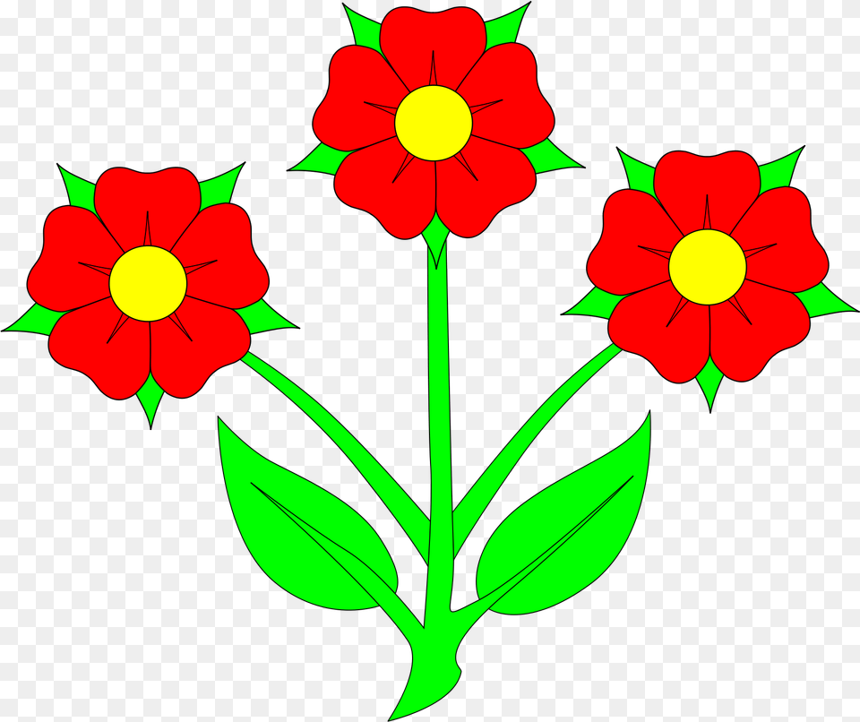 Rose Clipart Three Flower Three Flowers Clipart, Plant, Pattern, Graphics, Floral Design Free Png