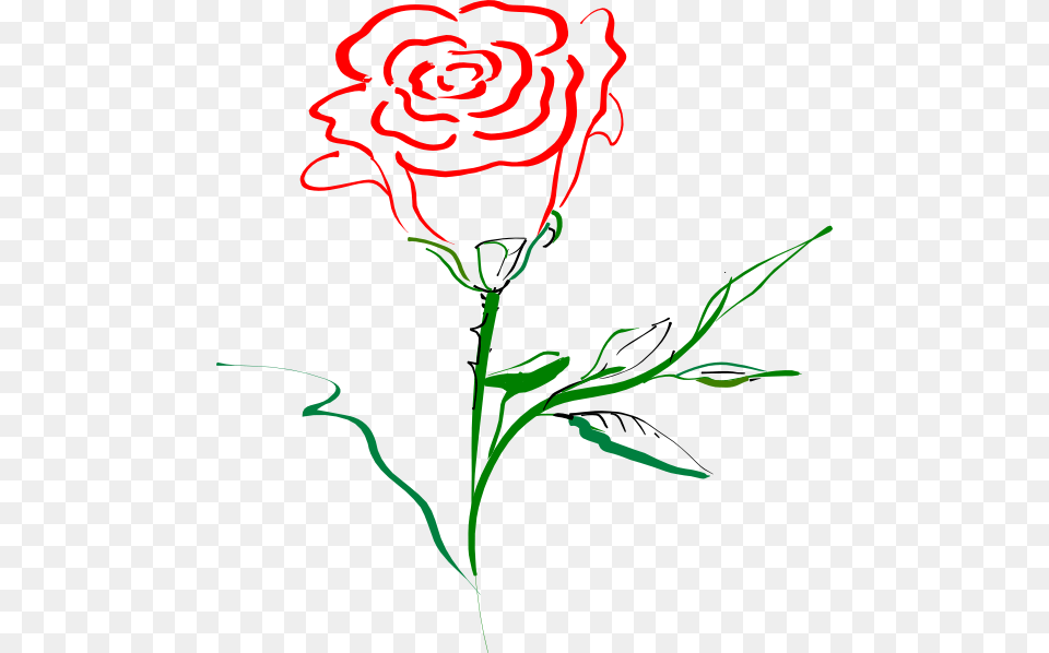 Rose Clipart Vector Red Rose Clip Art Outline, Flower, Plant, Carnation, Pattern Free Png Download