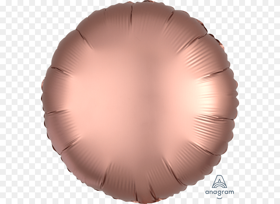 Rose Copper Satin Luxe Round Foil Helium Balloon, Cushion, Home Decor, Head, Person Png