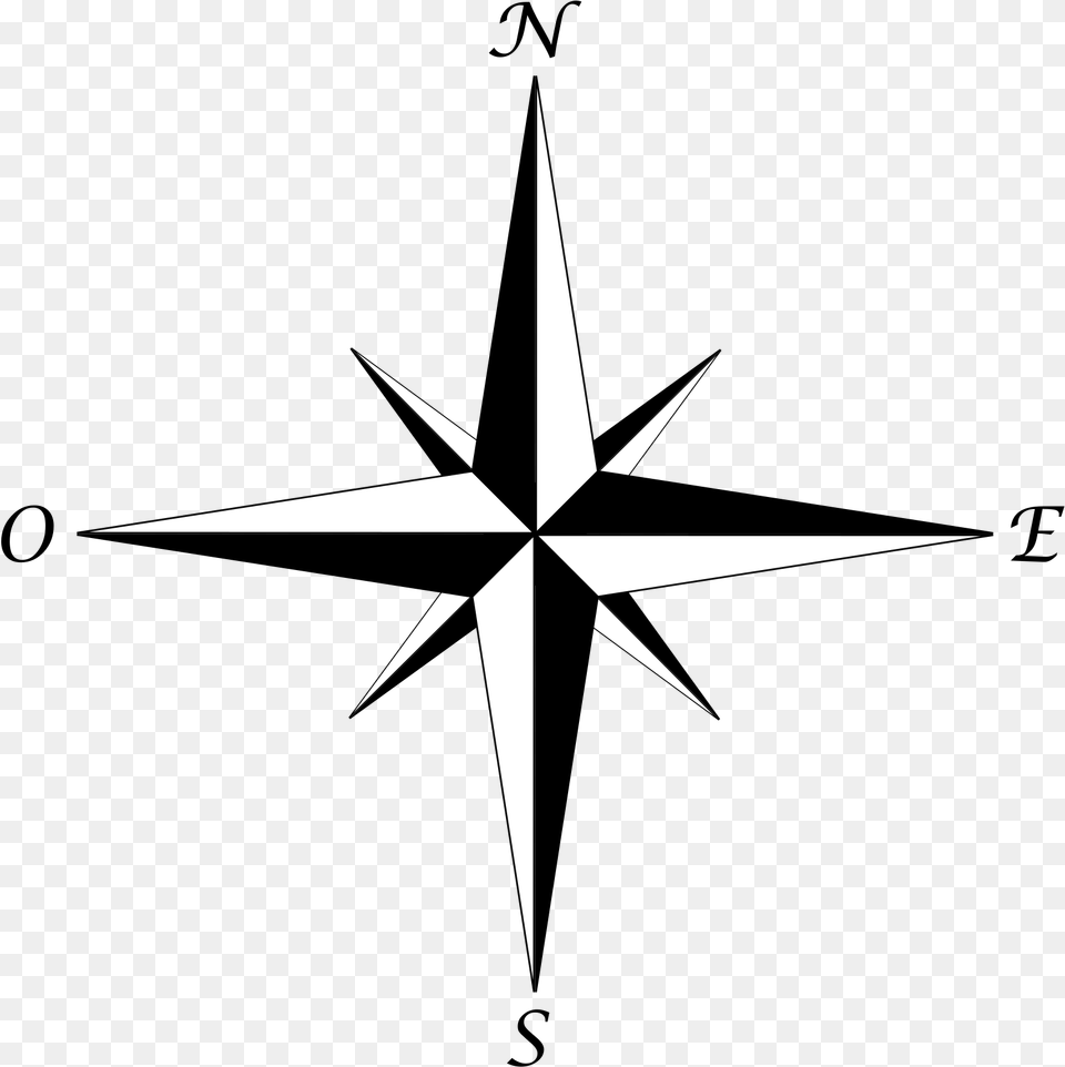 Rose Des Vents Simple Compass Line Drawing, Symbol, Star Symbol Free Transparent Png