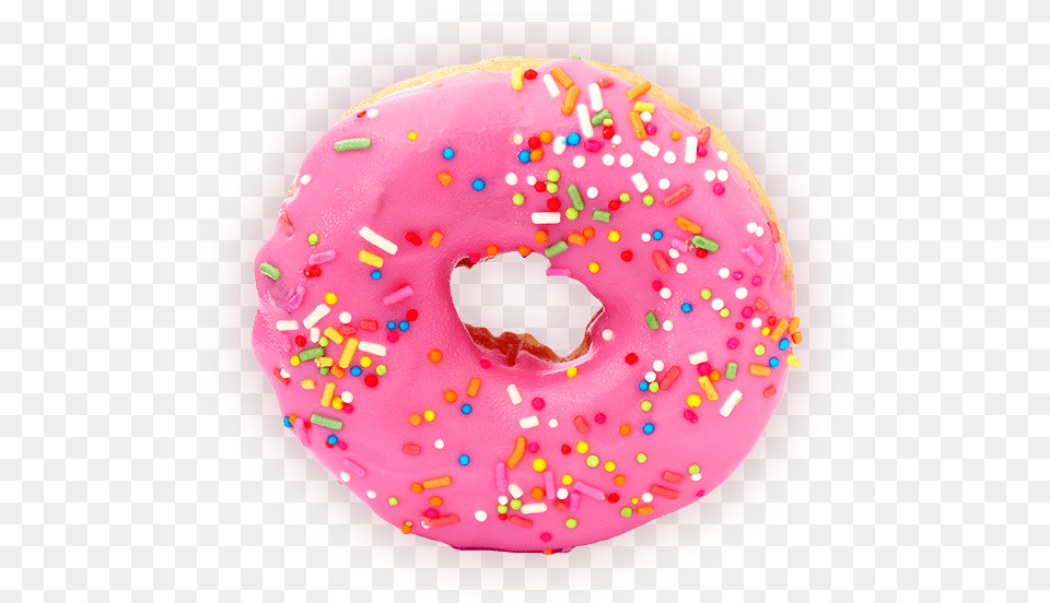 Rose Donut With Topping Transparent Donut Popsocket, Birthday Cake, Cake, Cream, Dessert Png Image