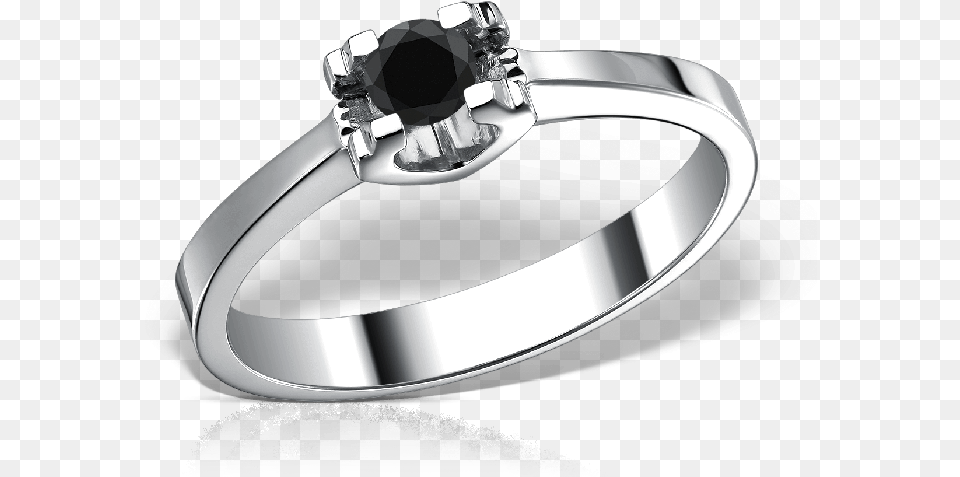 Rose Engagement Ring With Black Diamond Of Pre Engagement Ring, Accessories, Jewelry, Silver, Platinum Free Png