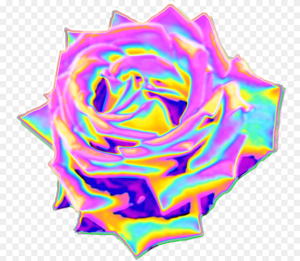 Rose Flower Garden Aesthetic Color Dream Emoji Holographic Rose Gif, Plant, Pattern, Purple, Light Free Transparent Png