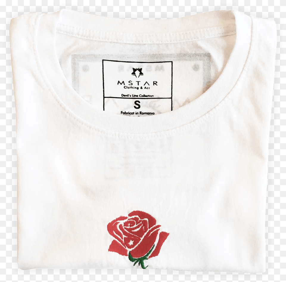 Rose For No One White T Shirt With Embroidery Stitch, Clothing, Flower, Plant, T-shirt Free Transparent Png