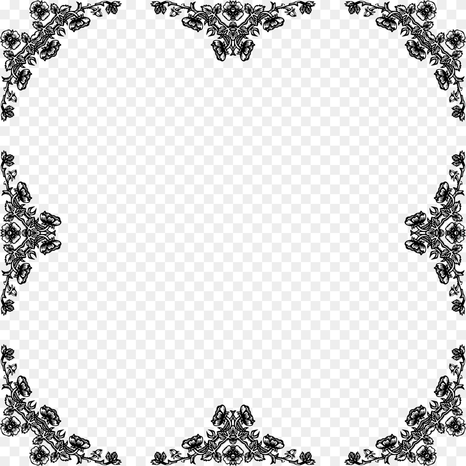Rose Frame Beyond Icons, Gray Png