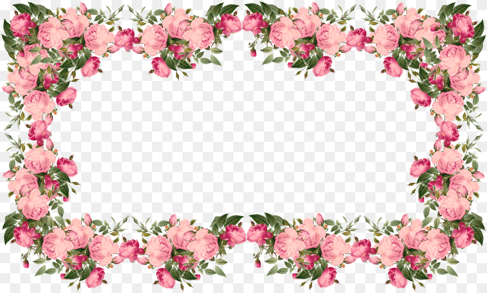 Rose Frame Border Flowers Clipart Transparent, Art, Floral Design, Graphics, Pattern Png