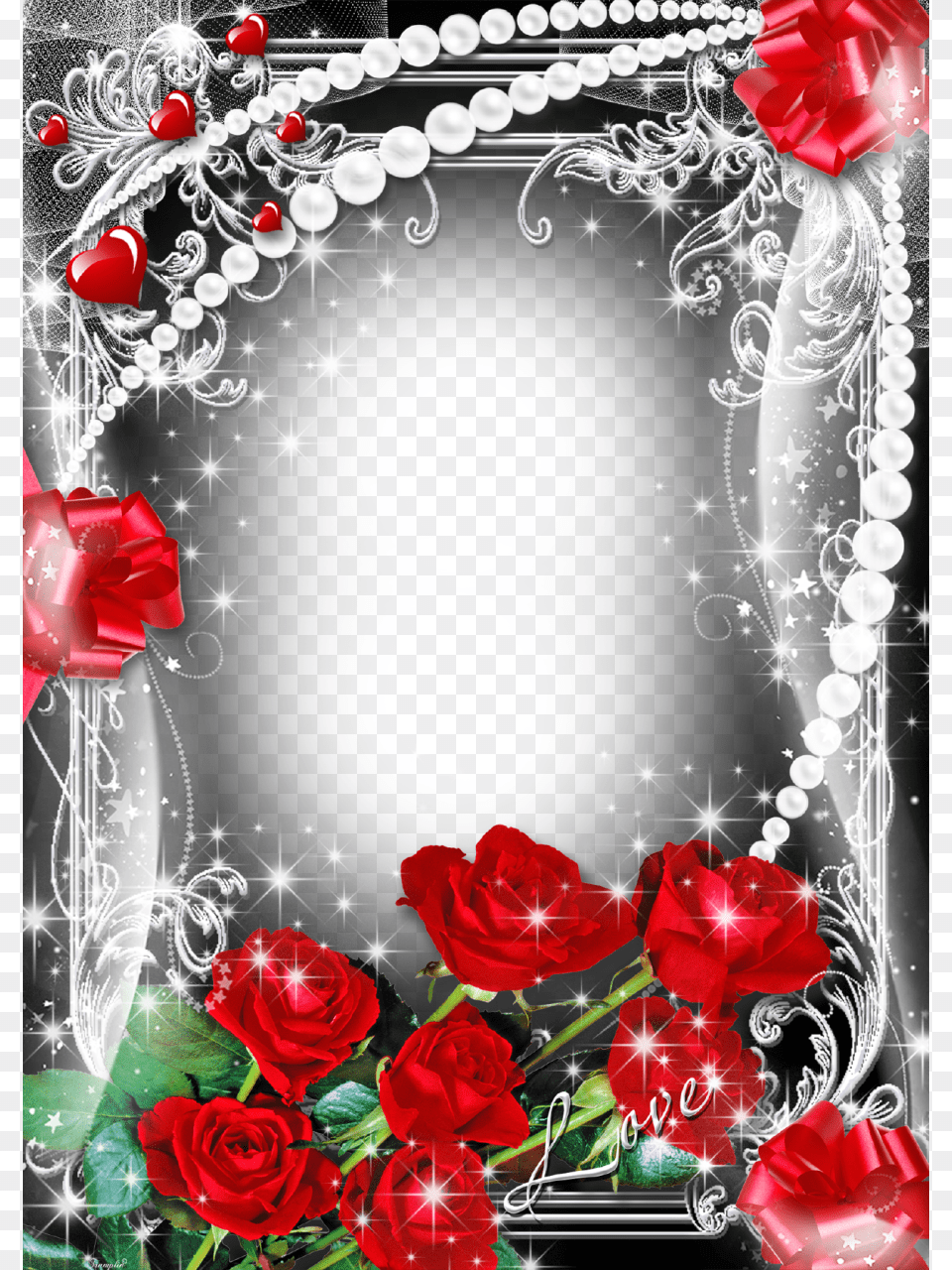 Rose Frame Flower Frame Pearl Background Photo Backgrounds Love Romantic Photo Frames, Art, Plant, Pattern, Graphics Png Image