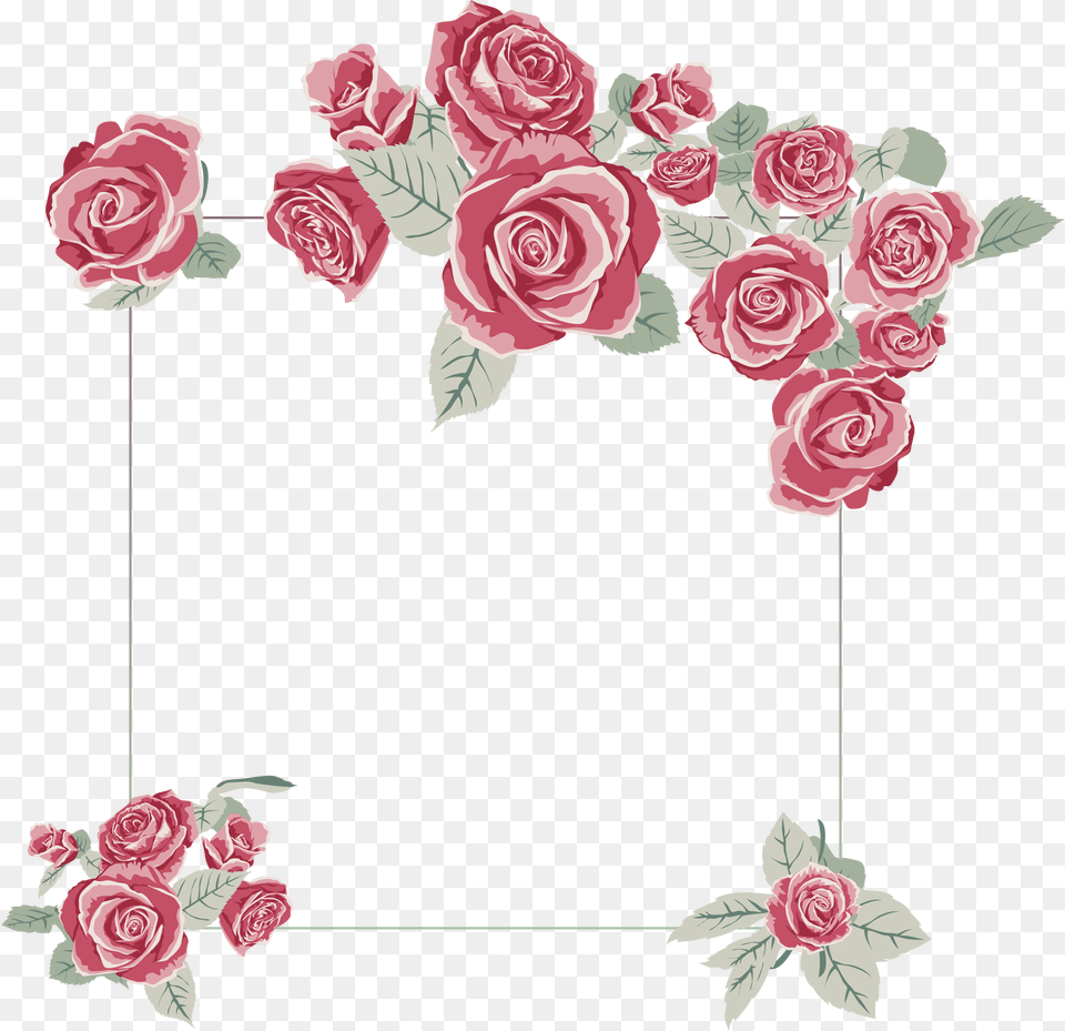 Rose Frame Free Download, Flower, Plant, Pattern, Art Png