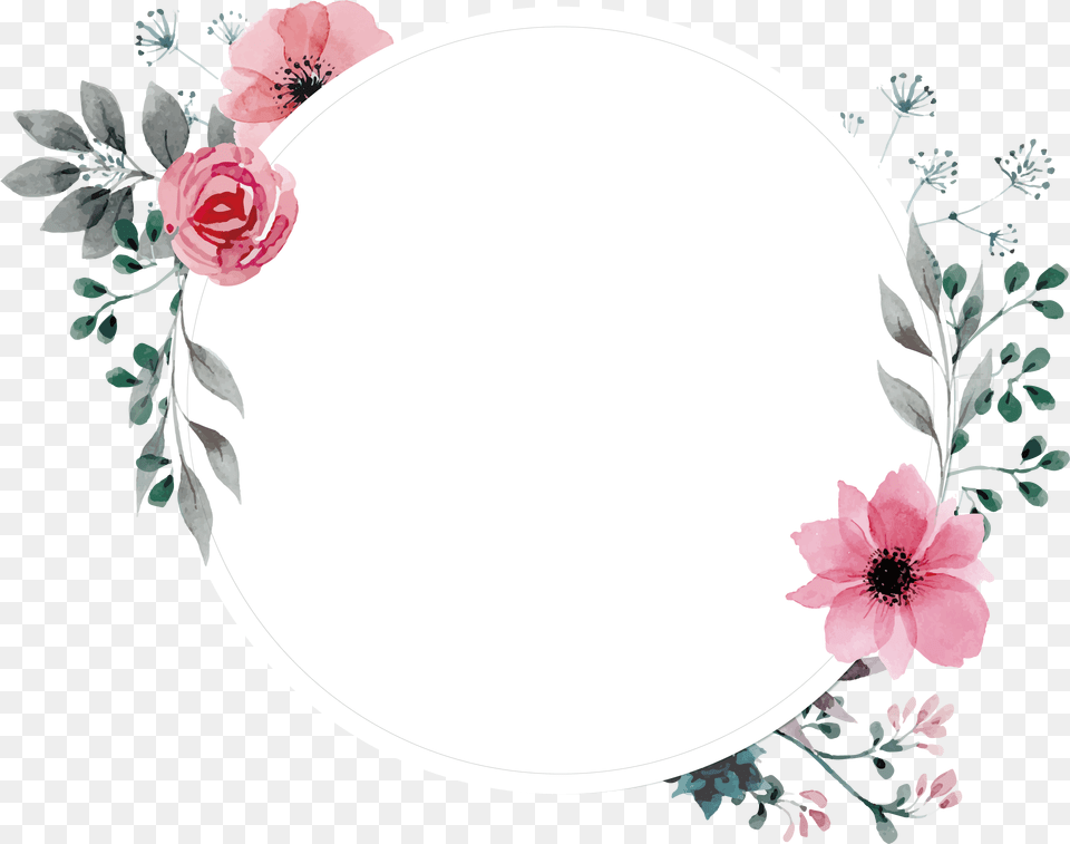 Rose Frame Picture Flower Painted Rose Frame Wallpaper Frame Flower Vector, Art, Floral Design, Graphics, Pattern Png Image