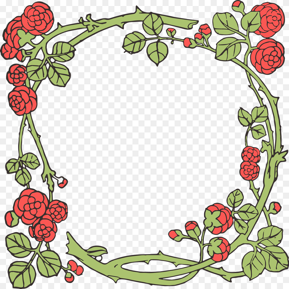 Rose Frame Vector, Art, Raspberry, Produce, Plant Free Transparent Png