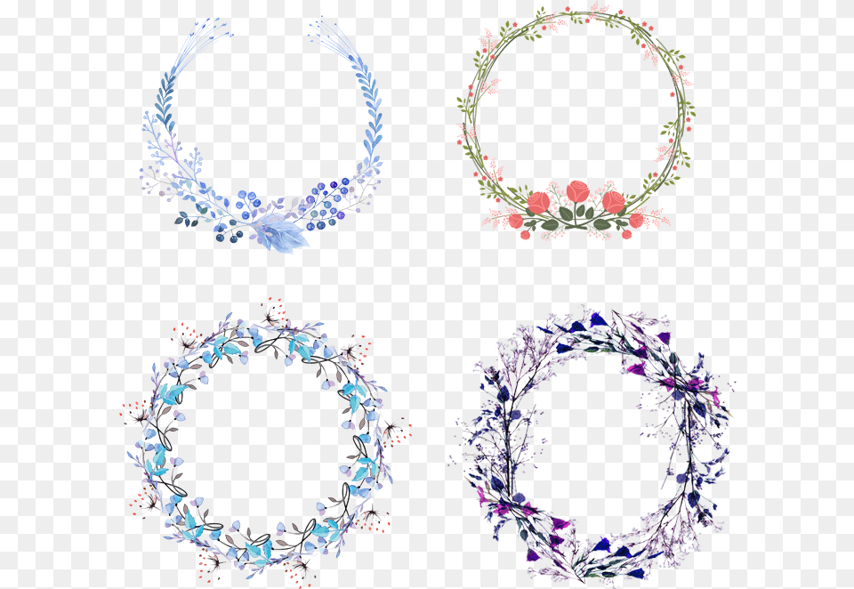 Rose Fresh Watercolor Wreath Vector Material Le Livre Sonore Enregistrer Offrir, Accessories, Jewelry, Necklace, Pattern Free Transparent Png
