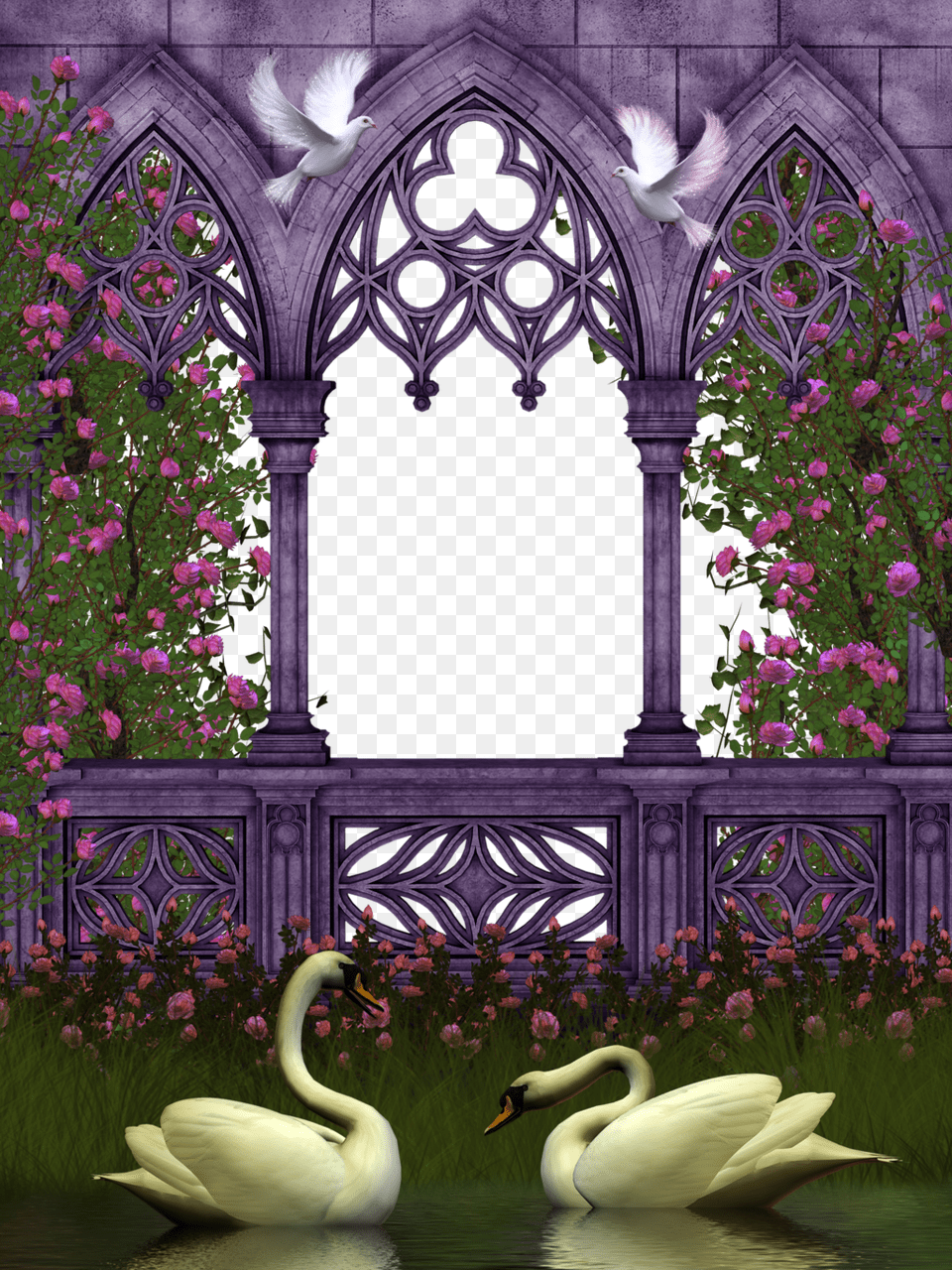 Rose Garden 44 By Collect And Creat Fantasy Gate Garden, Arch, Architecture, Plant, Flower Png Image