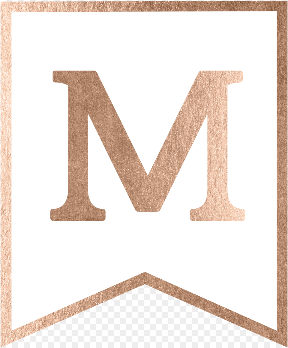 Rose Gold Banner Letters, Home Decor, Text Png