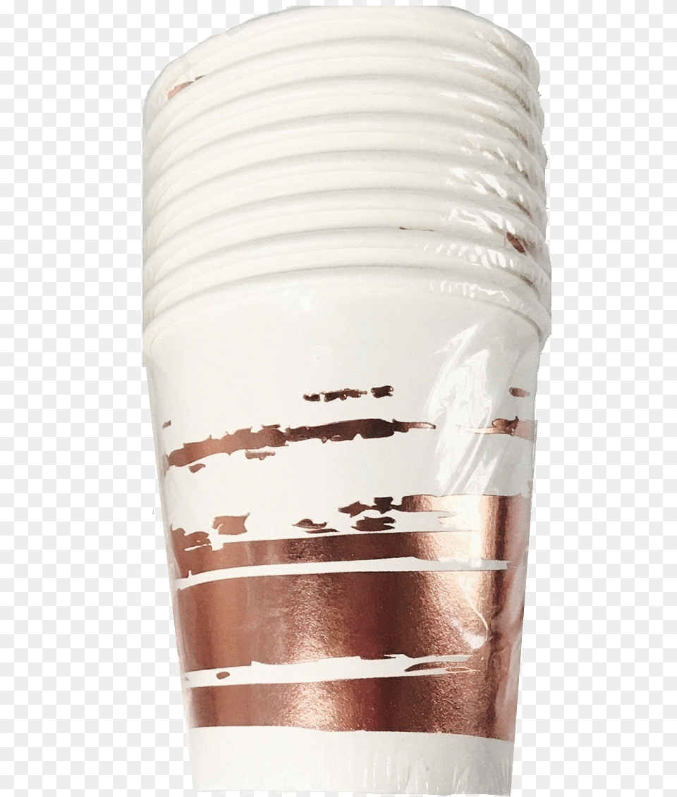 Rose Gold Brush Stroke Cups Cylinder, Cup, Person, Cream, Dessert Free Png Download