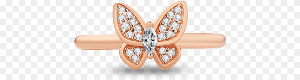 Rose Gold Butterfly Dream Rings Solid, Accessories, Diamond, Gemstone, Jewelry Free Png Download