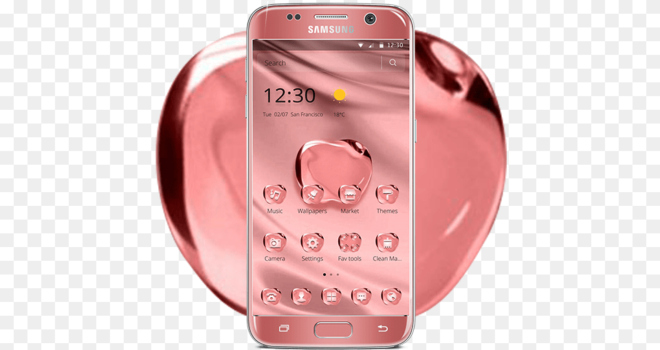 Rose Gold Color Crystal Apple Theme For Android Download, Electronics, Mobile Phone, Phone Png