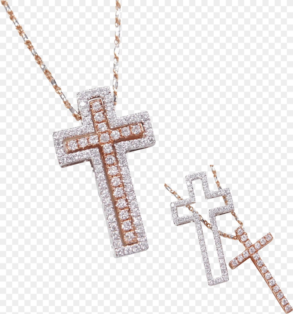 Rose Gold Diamond Cross Chain, Accessories, Symbol Png