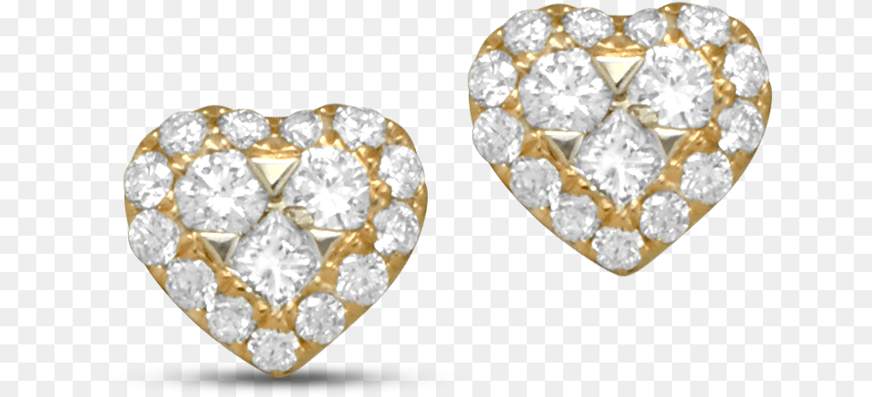 Rose Gold Diamond Heart Earrings Colored Gold, Accessories, Earring, Gemstone, Jewelry Png