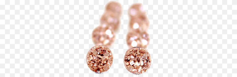 Rose Gold Druzy Studs Earrings, Accessories, Earring, Jewelry, Gemstone Free Transparent Png