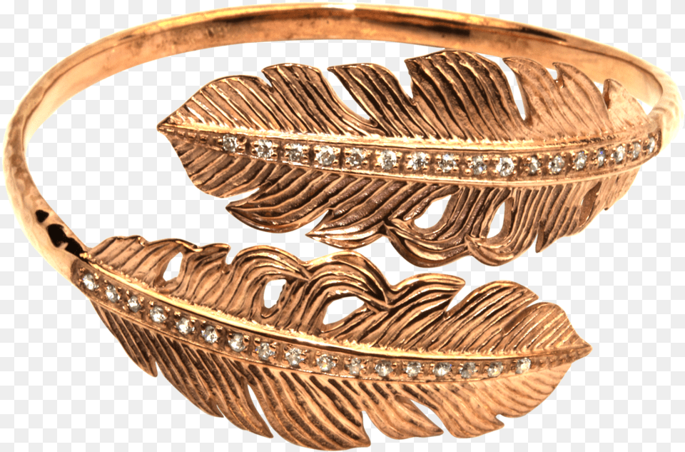 Rose Gold Feather Arm Cuff Bangle, Accessories, Jewelry, Ornament, Bronze Free Transparent Png