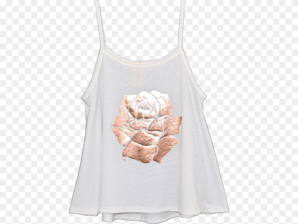 Rose Gold Foil Print Tank Gold Full Size Active Tank, Clothing, Tank Top, Blouse Png