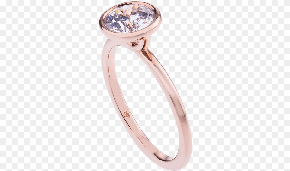 Rose Gold Gold Bezel Set Engagement Ring Engagement Ring, Accessories, Jewelry, Diamond, Gemstone Free Png