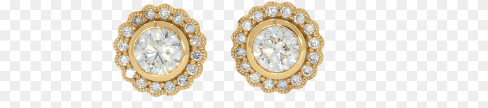 Rose Gold Halo Cluster Diamond Earringsjewelrybespoke Earrings, Accessories, Earring, Gemstone, Jewelry Png