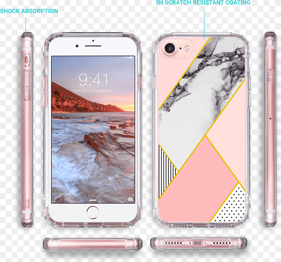 Rose Gold Iphone With Clear Case, Electronics, Mobile Phone, Phone Png