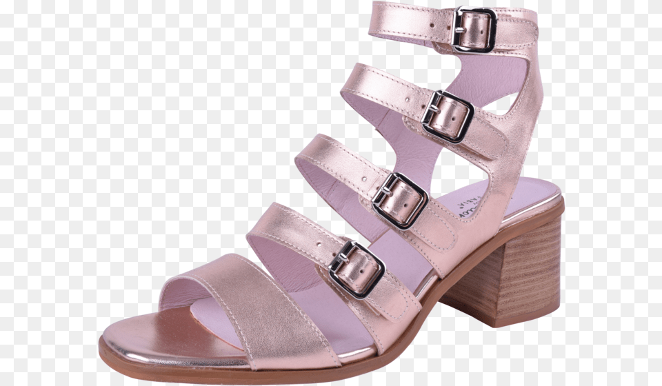 Rose Gold Kid Leather Heel Gold, Clothing, Footwear, Sandal, Shoe Free Png Download