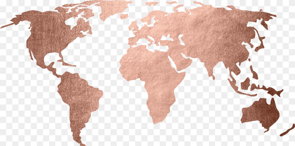 Rose Gold Map Life By Mari Rose Gold Map Of The World, Chart, Plot, Person, Face Png