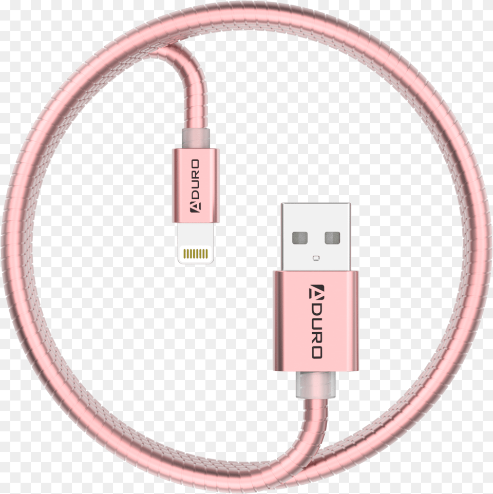 Rose Gold Metallic Spring Data Cable, Smoke Pipe Free Png