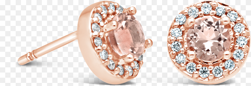 Rose Gold Morganite U0026 Diamond Earring Earrings, Accessories, Gemstone, Jewelry, Necklace Png Image
