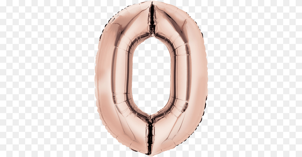 Rose Gold Number 0 Foil Balloon Number 0 Balloon Rose Gold, Clothing, Hardhat, Helmet, Water Png