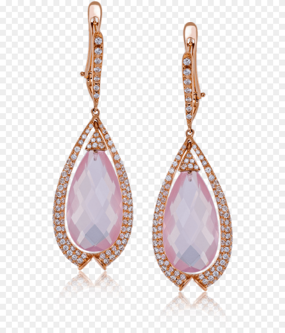 Rose Gold Quartz U0026 Diamond Earrings Earrings, Accessories, Earring, Jewelry, Necklace Png Image