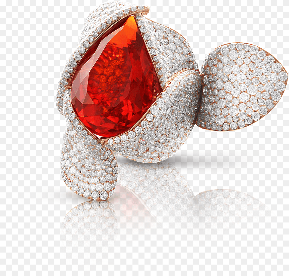 Rose Gold Ring With Fire Opal Orange Sapphires And Diamonds Engagement Ring, Accessories, Jewelry, Gemstone, Brooch Free Png