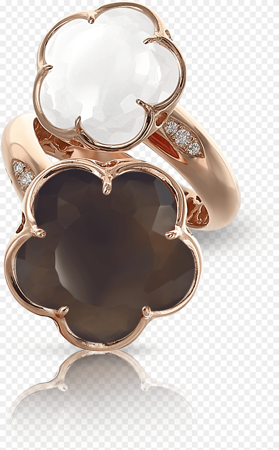 Rose Gold Ring With Smoky And Milky Quartz Diamonds Ring, Accessories, Jewelry, Earring, Locket Png