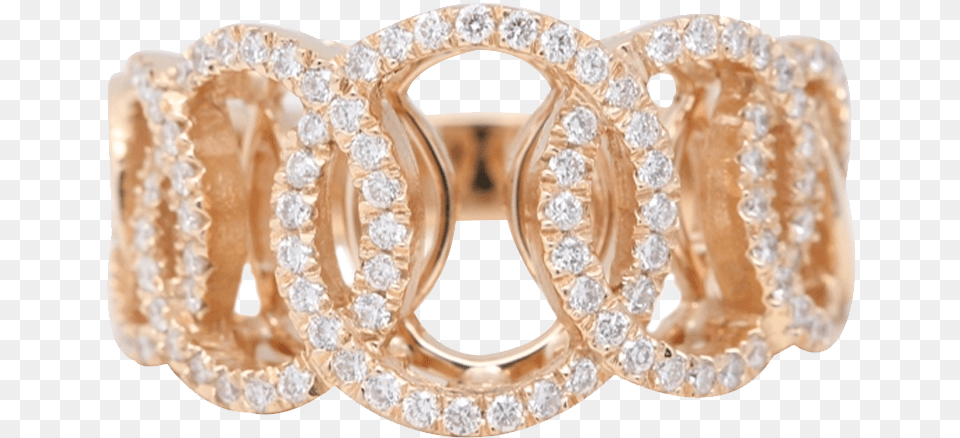 Rose Gold Round Diamond Multi Stone Prong Set Interlocked Body Jewelry, Accessories, Gemstone, Ornament, Ring Png