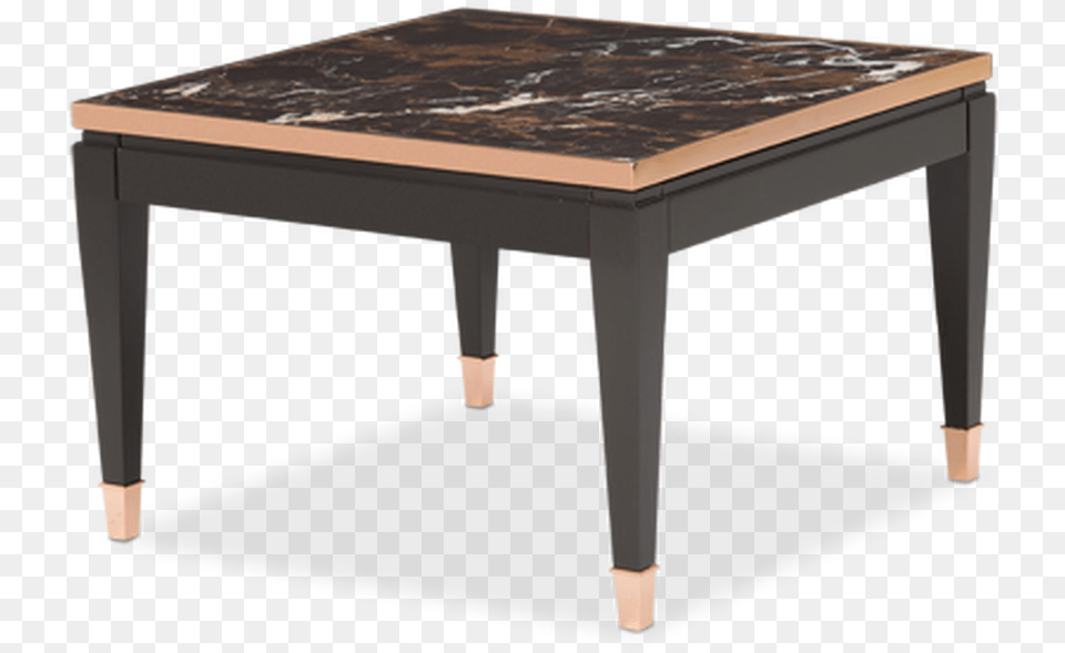 Rose Gold Trim Black Square Marble Top End Table Coffee Table, Coffee Table, Furniture Free Png Download