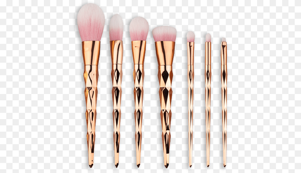 Rose Gold Unicorn 7 Piece Makeup Brush Set Gold Makeup Brush, Device, Tool Free Transparent Png