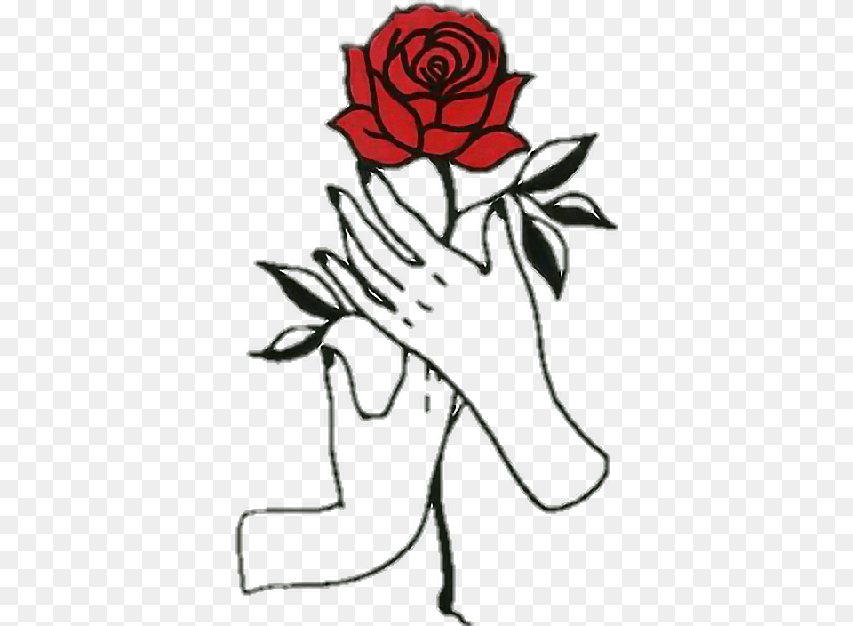 Rose Hands Aesthetic Tumblr Draw, Flower, Plant Free Png