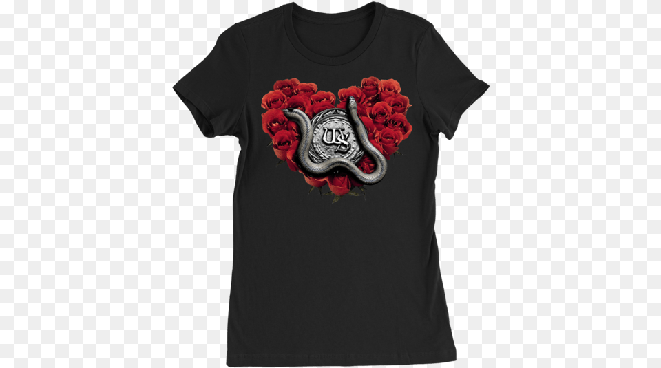 Rose Heart Black Ladies Tee T Shirt, Clothing, T-shirt Free Png Download