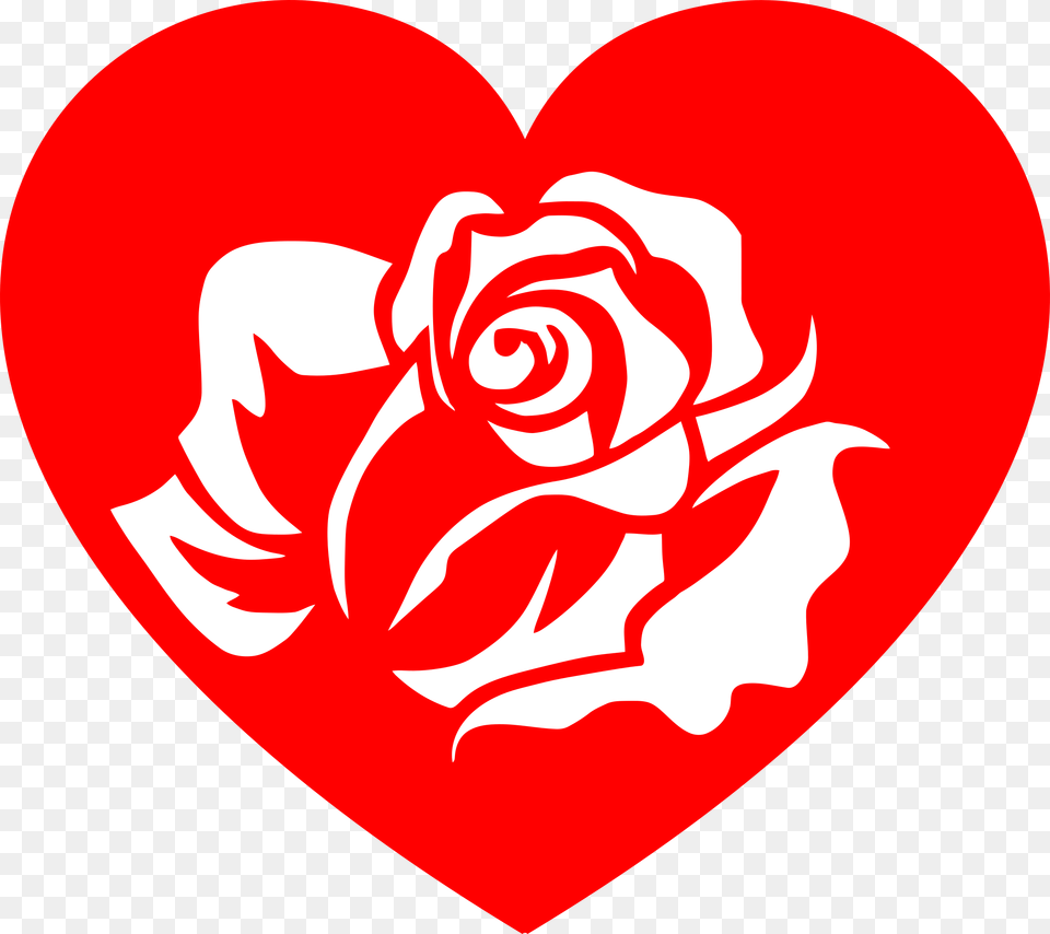 Rose Heart Clipart Heart With Rose Clipart, Flower, Plant, Food, Ketchup Free Png