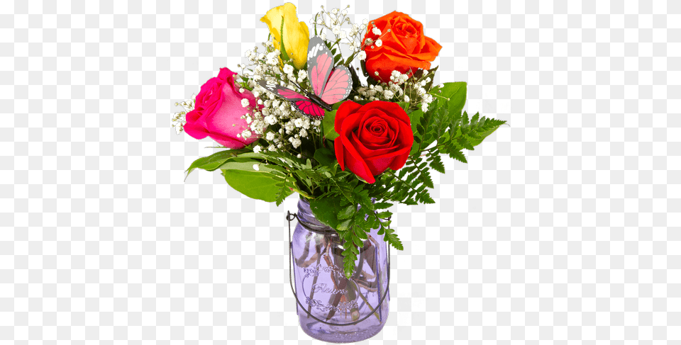 Rose Mason Jar Small Connells Maple Lee Flowers And Gifts Flower In Jar, Flower Arrangement, Flower Bouquet, Plant Png Image